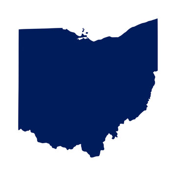 Ohio map. Ohio USA map vector. Ohio map on navy