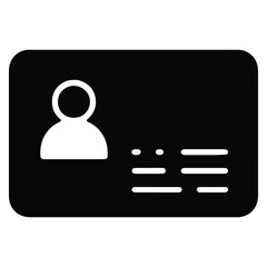 Identification card icon for personal information data illustration concept