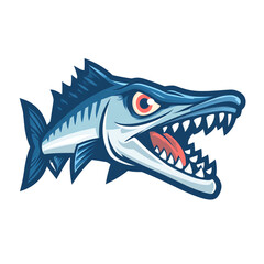 Naklejka premium Aggressive Barracuda Mascot Logo Illustration