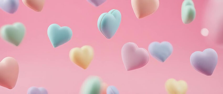 Falling Candy Hearts - Playful Valentine's Background Loop. This fun background is great for Valentine's Day sales, social media content, and vibrant, youthful projects.