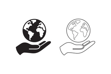Hands holding the earth symbolizing care and protection