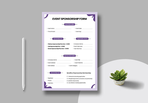 Event Sponsorship Form Template Layout