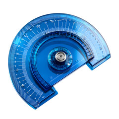 Protractor with degree markings isolated on transparent background