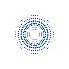 Abstract concentric circles of dots