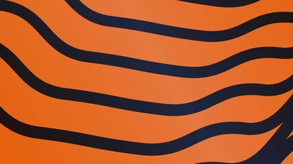 Bold Abstract Pattern of Orange and Dark Blue Wavy Stripes background