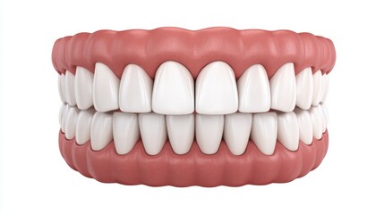 Obraz premium Realistic 3D Model of Human Teeth and Gums Showing Detailed Dental Practice Anatomy and Structures for Educational and Medical Use in Oral Health