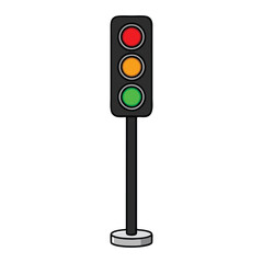 traffic light vector with white background 