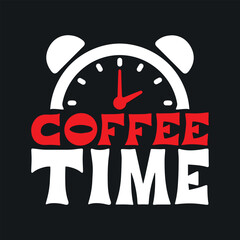 Coffee time alarm clock t-shirt template