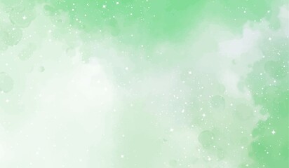 Abstract watercolor blue sky background with glowing snowflake light texture and bright winter stars