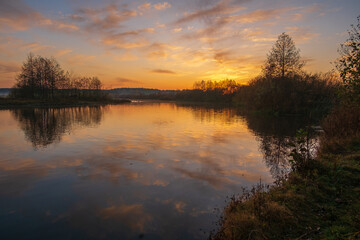 sunrise over the river