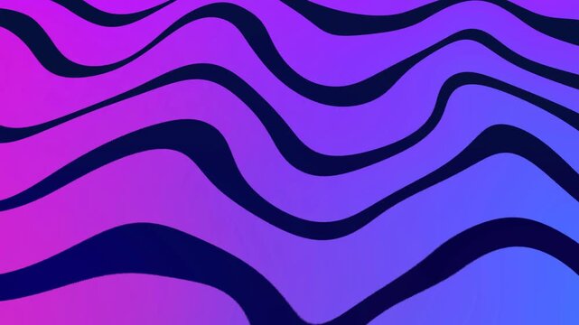 Abstract Wavy Gradient Pattern with Dark Blue Stripes purple