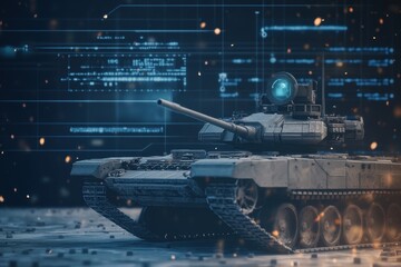 Detailed tank model displays advanced features in a high-tech environment