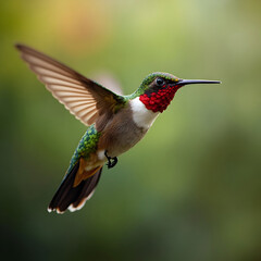Fototapeta premium Close up of majestic hummingbird flying scene generative aid