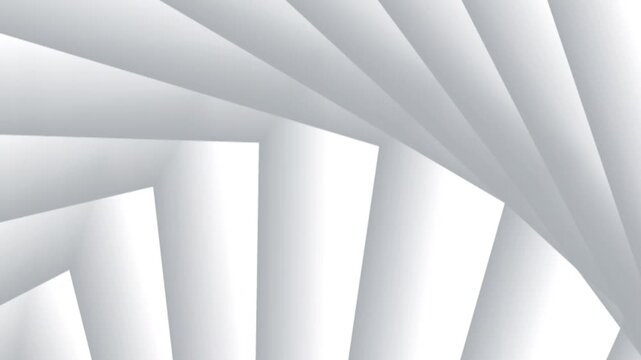 Abstract swirling white and gray planes forming a spiral or staircase-like structure background