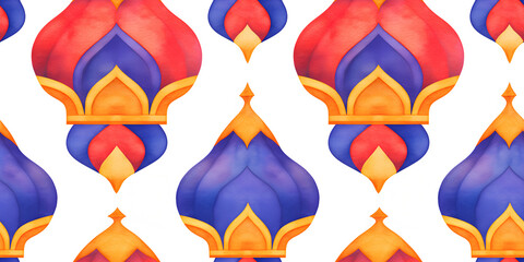 Watercolor seamless pattern with abstract dome shapes. Childish background for nursery decor and fabric print