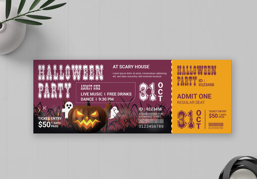 Halloween Event Ticket Design Template