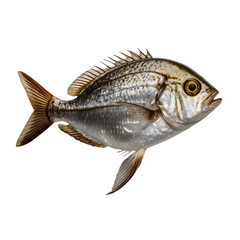 Fototapeta premium Silver seabream isolated on transparent background in a side view