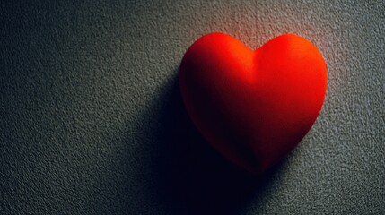 Obraz premium affection. A glowing red heart shape floats against a dark textured background with warm edges and soft lighting. wellbeing guides.