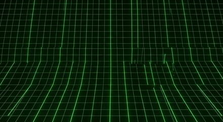 Green Digital Grid Background Technology Futuristic Abstract