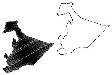 Somali Region (Federal Democratic Republic of Ethiopia, Horn of Africa, Regions and chartered cities of Ethiopia) map vector illustration, scribble sketch Somali Regional State map