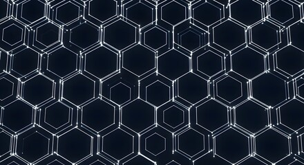 Abstract Hexagonal Network Pattern Background Futuristic Technology and Science Concept