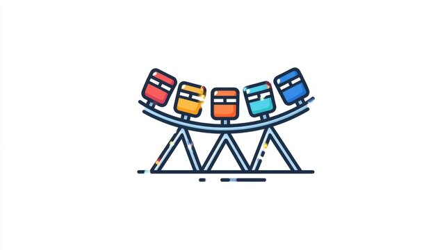 colorful amusement park ride icon on white clip art preview