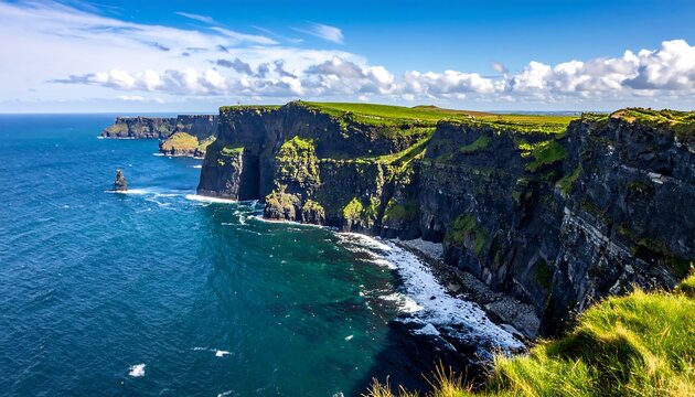 Dramatic cliffs meet the ocean