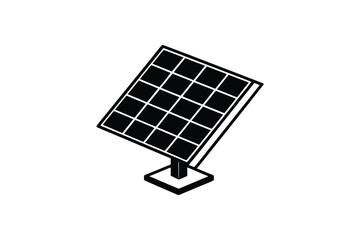 A simple depiction of a solar panel angled for maximum sunlight silhouette