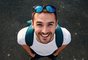 Rafting guide smiling confidently near a water sports facility