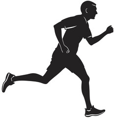 silhouette of a man running
