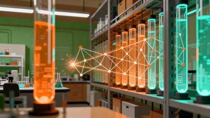 Financial Network Graph Tracking a Trajectory in a Laboratory
