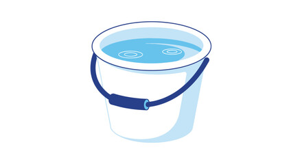 Isometric illustration of a water-filled bucket, perfect for cleanliness visuals