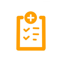 Medical checklist clipboard icon / 医療チェックリスト・診断表のピクトグラム	