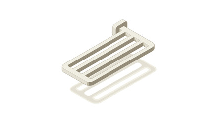 Isometric View of a Beige Slat Structure with Subtle Shadow Overlay