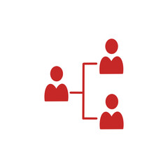 Organizational chart people connection icon / 人と人をつなぐ組織図・ネットワークアイコン	