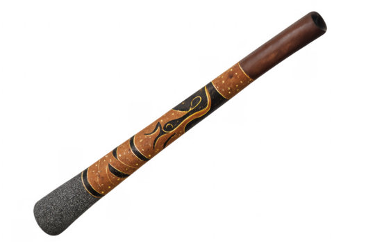 Didgeridoo musical instrument with aboriginal art design