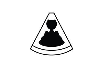 Minimalist design of a cone shape with a cat form silhouette