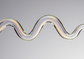 Transparent Wavy Glass Element Abstract Science