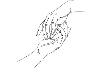 Closeup of two hands gently clasping each other, isolated on Transparent background world kindness day design