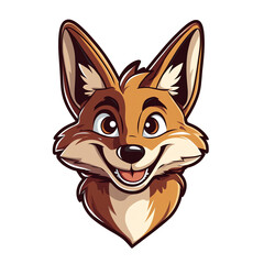 Obraz premium Cute Cartoon Fox Head Logo