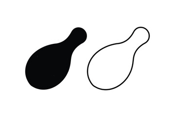 Two abstract shapes one solid and one outlined a minimalist silhouette