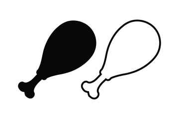 Two chicken drumsticks presented in a striking black and white silhouette