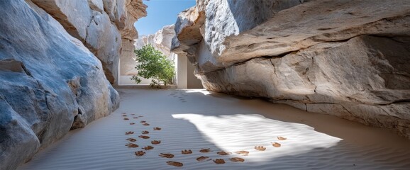 Serene desert architecture harmonizing nature with contemporary design exploration