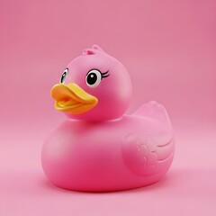 Pink Rubber Duck Toy, Cute, Adorable, Playful, Bath Time.