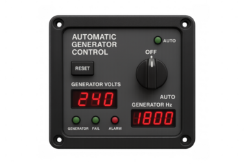 Automatic generator control panel monitoring volts hertz