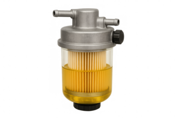 Automotive fuel filter purifying gasoline or diesel engine fuel