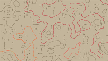 Abstract seamless pattern with green brown geometric waves and swirls texture design