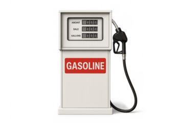 Gas pump filling station dispenser with transparent background