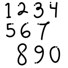 Bold Number One to Ten Symbol Vector, Minimal Numeric Icon Collection, Geometric Number Shape Line Icon Pack, Stylized 0–9 Digit Vector Illustration