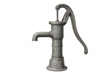 Vintage cast iron hand water pump standing